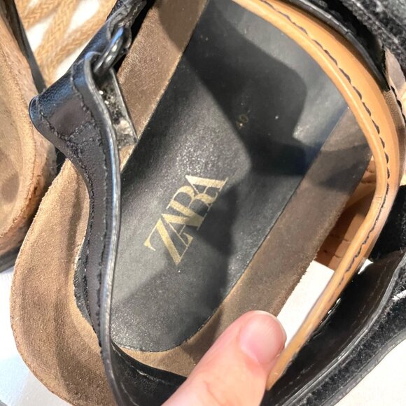 Zara Technical Sport Sandals Size EU 40 Black Tan Strappy - Picture 6 of 14